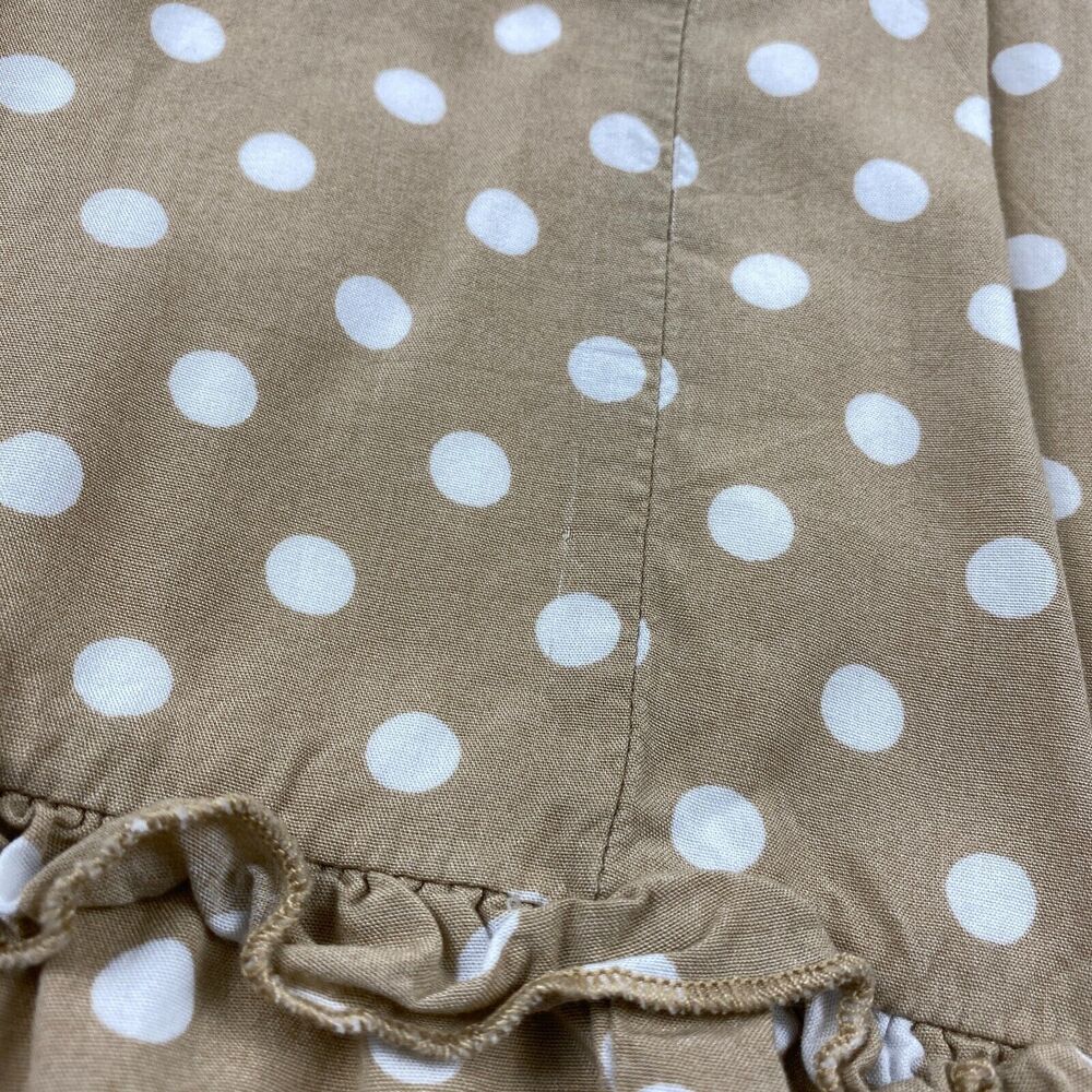 Anthropologie Dolan Dress Left Coast Womens Smocked Midi Polka Dot Small Beige - Picture 9 of 11